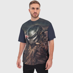 Мужская футболка oversize 3D Хищник Predator - фото 2