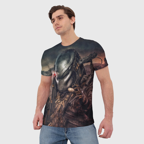 Мужская футболка 3D Хищник Predator, цвет 3D печать - фото 3