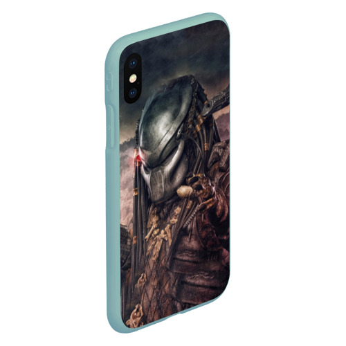 Чехол для iPhone XS Max матовый Хищник Predator, цвет мятный - фото 3