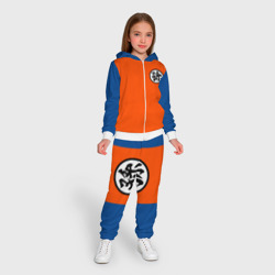 Костюм с принтом Goku Kanji для ребенка, вид на модели спереди №3. Цвет основы: белый