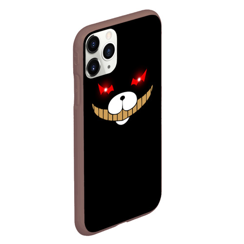 Чехол для iPhone 11 Pro матовый Kurokuma на черном, цвет коричневый - фото 3