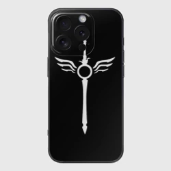 Чехол для iPhone 16 Pro силиконовый с защитой камеры Devil May Cry sword