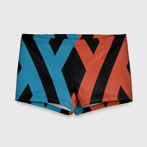 Детские купальные плавки 3D Two XX on black