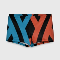 Детские купальные плавки 3D Two XX on black