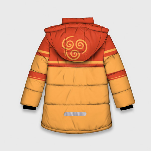 Зимняя куртка для девочек 3D с принтом Avatar - Aang, вид сзади #1