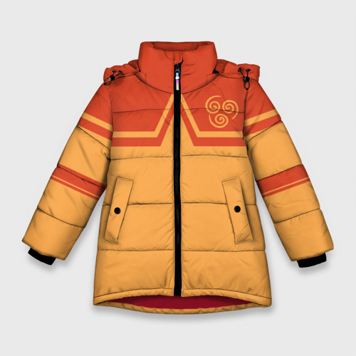 Зимняя куртка для девочек 3D с принтом Avatar - Aang, вид спереди #2