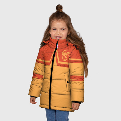 Зимняя куртка для девочек 3D с принтом Avatar - Aang, фото на моделе #1