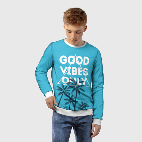 Детский свитшот 3D Good vibes only, цвет 3D печать - фото 3