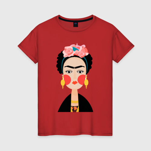 Женская футболка хлопок Фрида Кало, цвет красный