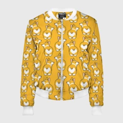 Женский бомбер 3D Корги Паттерн