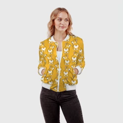Женский бомбер 3D Корги Паттерн - фото 2