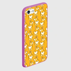 Чехол для iPhone 5/5S матовый Корги Паттерн - фото 2