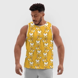 Мужская спортивная майка 3D Корги Паттерн - фото 2