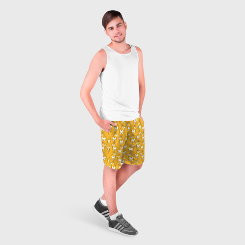 Мужские шорты 3D Корги Паттерн, цвет 3D печать - фото 3