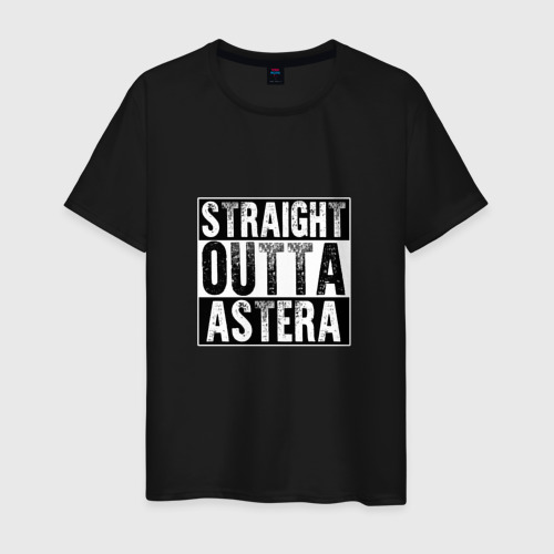 Мужская футболка хлопок Straight outta Astera, цвет черный