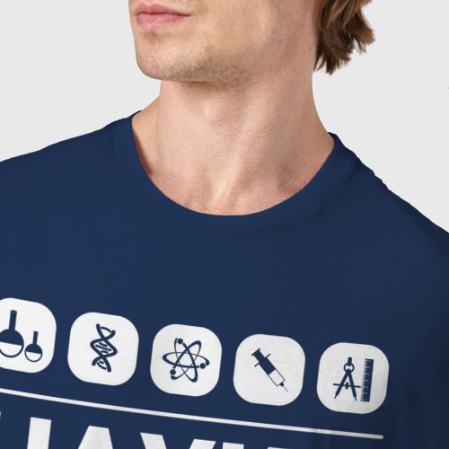 Мужская футболка хлопок Наука, цвет темно-синий - фото 6
