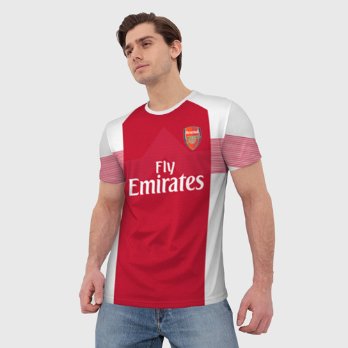 Мужская футболка 3D Ozil home 18-19, цвет 3D печать - фото 3