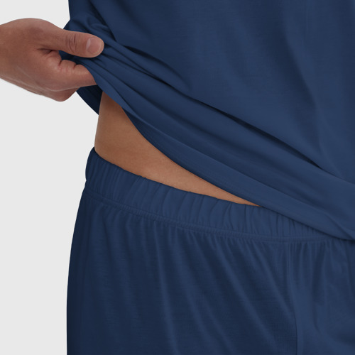 Мужская пижама хлопок Пошлая Молли Лого, цвет темно-синий - фото 6