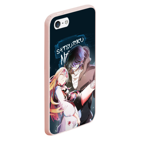 Чехол для iPhone 5/5S матовый Satsuriku no tenshi, цвет светло-розовый - фото 3