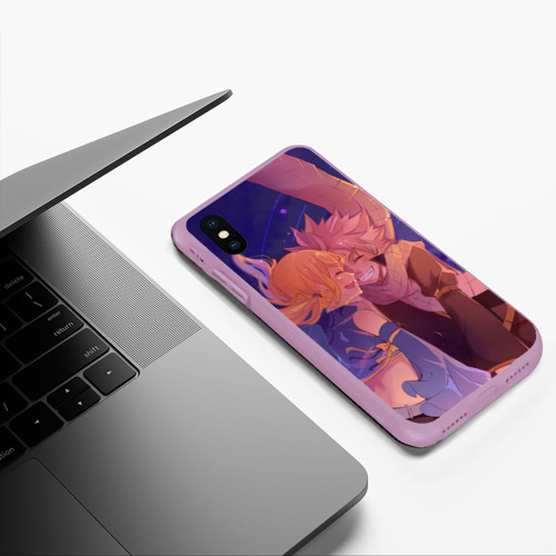 Чехол для iPhone XS Max матовый Люси Хартфилия и Нацу Драгнил, цвет сиреневый - фото 5