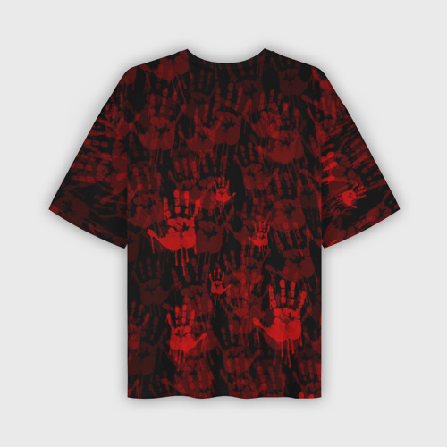 Мужская футболка oversize 3D Кровавые руки кровь blood hands, цвет 3D печать - фото 2