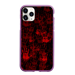 Чехол для iPhone 11 Pro Max матовый Кровавые руки кровь blood hands