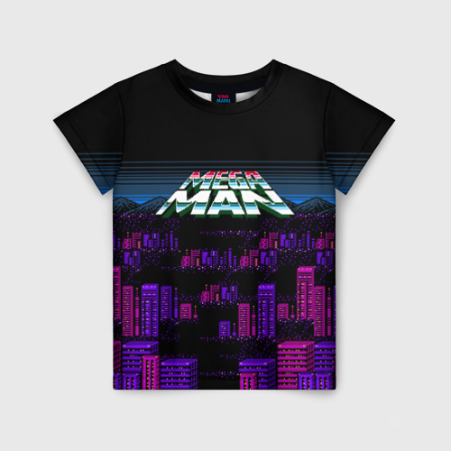 Детская футболка 3D Megaman city, цвет 3D печать