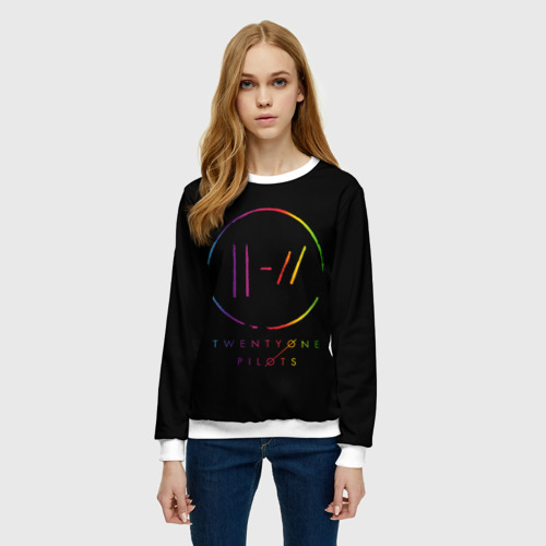 Женский свитшот 3D TWENTY ONE PILOTS  TOP, цвет 3D печать - фото 3