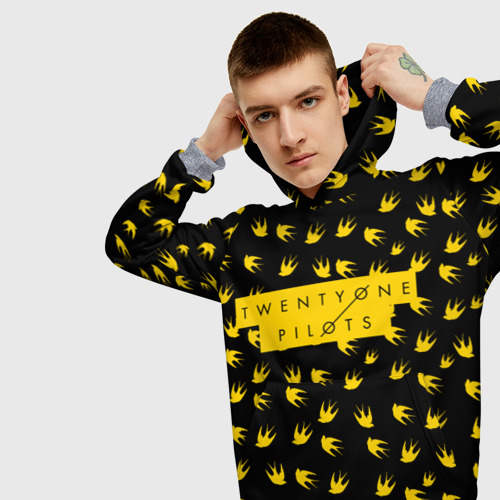 Мужская толстовка 3D Twenty One pilots TOP, цвет меланж - фото 5