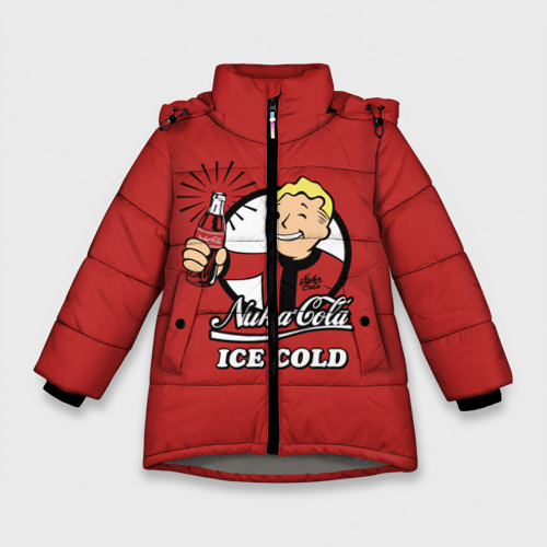 Зимняя куртка для девочек 3D Nuka cola, цвет светло-серый