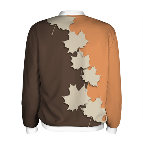 Мужской бомбер 3D Осенние листья, цвет белый - фото 2