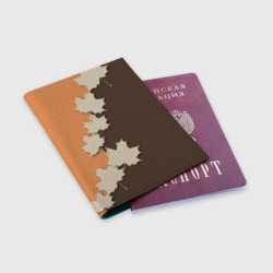 Обложка для паспорта матовая кожа Осенние листья - фото 2