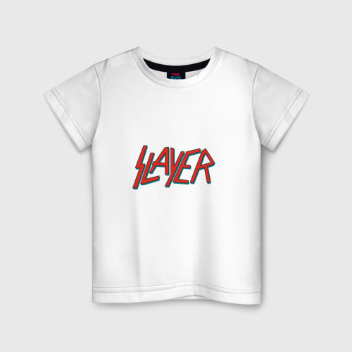 Детская футболка хлопок SLAYER, цвет белый