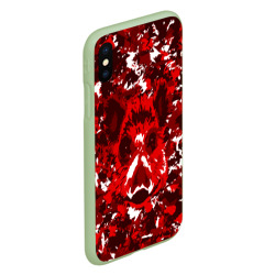 Чехол для iPhone XS Max матовый Краснобелый камуфляж с кабаном - фото 2