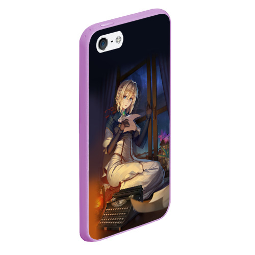 Чехол для iPhone 5/5S матовый Violet Evergarden, цвет сиреневый - фото 3