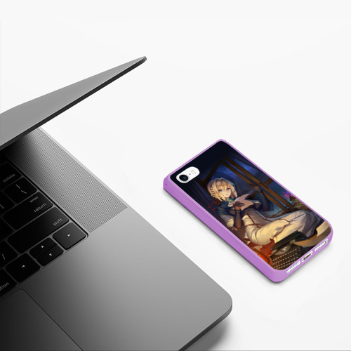 Чехол для iPhone 5/5S матовый Violet Evergarden, цвет сиреневый - фото 5