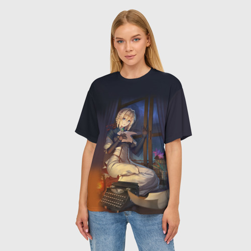Женская футболка oversize 3D Violet Evergarden - фото 3