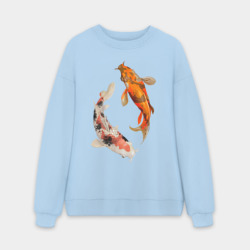 Мужской свитшот oversize без начеса хлопок Инь-Ян