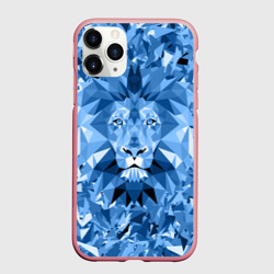 Чехол для iPhone 11 Pro Max матовый Сине-бело-голубой лев