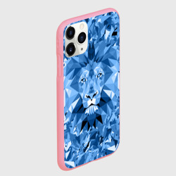 Чехол для iPhone 11 Pro Max матовый Сине-бело-голубой лев - фото 2