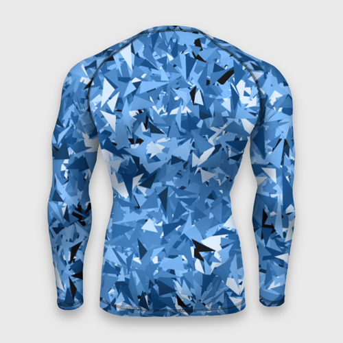 Мужской рашгард 3D с принтом Сине-бело-голубой лев, вид сзади #1