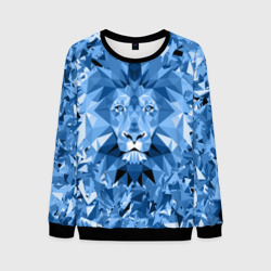 Мужской свитшот 3D Сине-бело-голубой лев