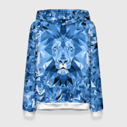 Женская толстовка 3D Сине-бело-голубой лев