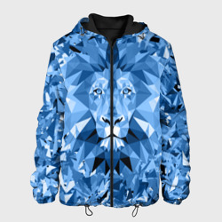 Мужская куртка 3D Сине-бело-голубой лев