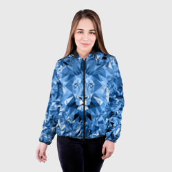 Женская куртка 3D Сине-бело-голубой лев - фото 2
