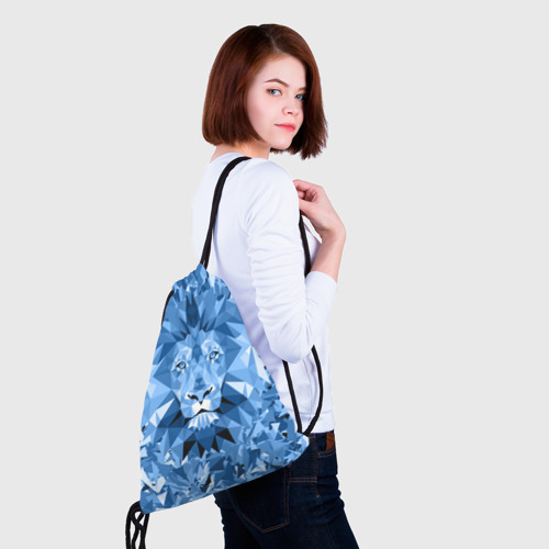 Рюкзак-мешок 3D Сине-бело-голубой лев - фото 5