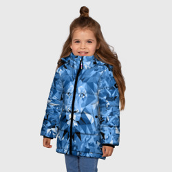 Зимняя куртка для девочек 3D Сине-бело-голубой лев - фото 2