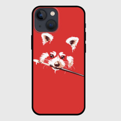 Чехол для iPhone 13 mini Красная панда с кисточкой