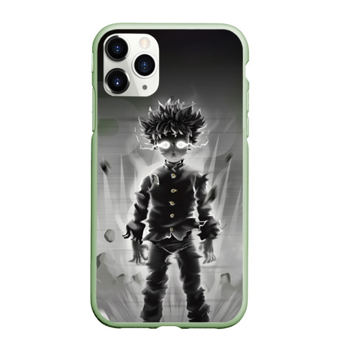 Чехол для iPhone 11 Pro матовый Mob Psycho, цвет салатовый