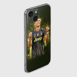Чехол для iPhone 15 силиконовый с защитой камеры Ronaldo juve sport - фото 2